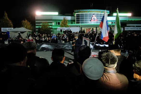 Октябрьская акция в Магасе в защиту территории республики. Ингушетия, 2018 / Фото: Владимир Варфоломеев