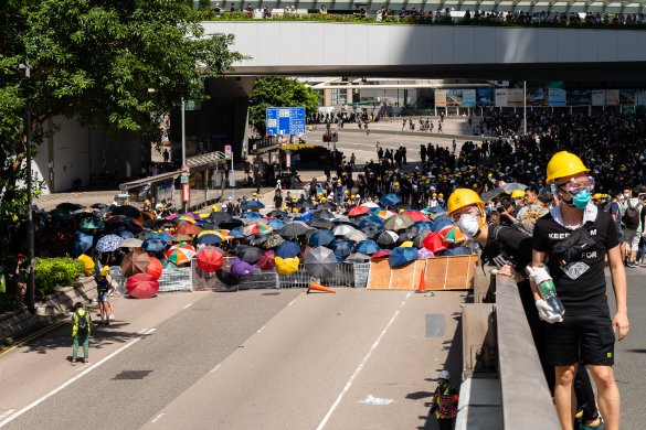 Баррикады на протесте 1 июня, 2019 года, Гонконг / Фото:<a href="https://www.flickr.com/photos/doctorho" target="_blank">doctorho</a>,CC BY-NC-ND 2.0