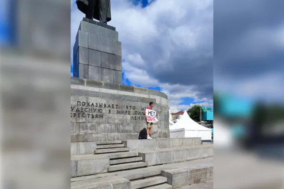 A resident of Yekaterinburg in a single picket, August 12, 2023 / Photo provided by eyewitnesses