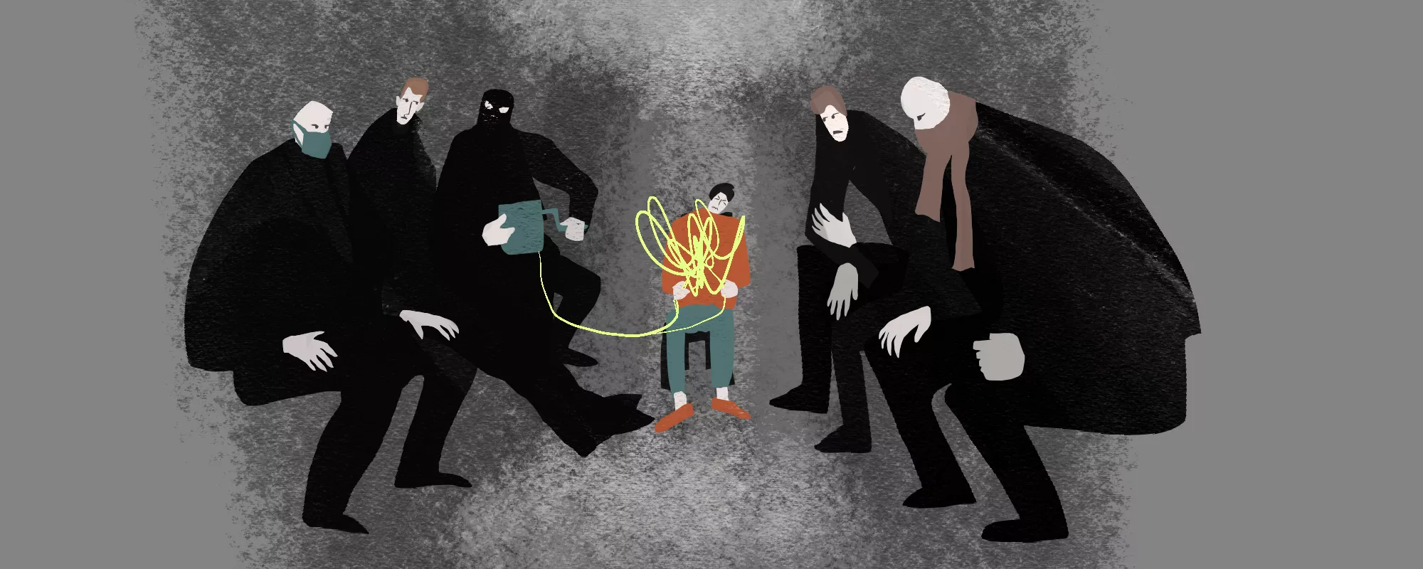 “No other language but the language of pain.” A monologue of a man, who was tortured because of his anarchist brother