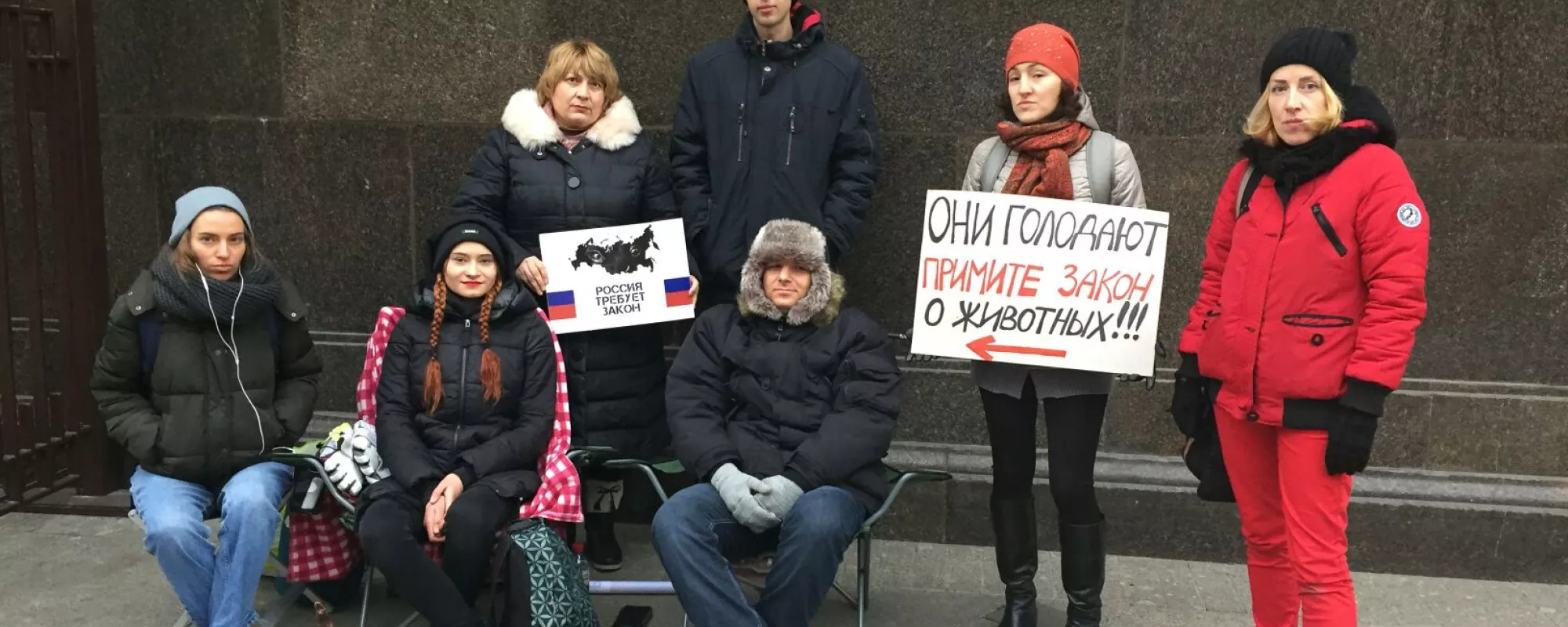 У Госдумы задержали зоозащитницу. Она стояла в одиночном пикете