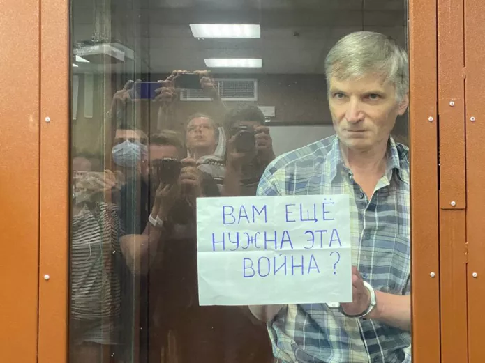 Алексей Горинов в Мещанском райсуде Москвы. 8 июня 2022 / Фото: Александра Астахова, «Медиазона»