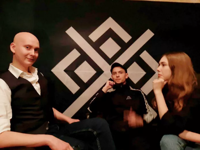 Участники АНС (слева направо) Никита Зайцев, Антон Беляченко, Мария Некрасова / Фото: телеграм-канал «Сопротивление»
