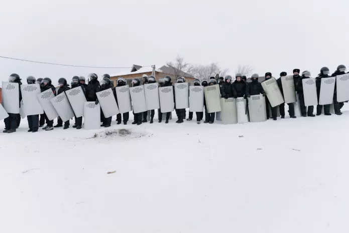 <em>Riot police during the Baymak protests on 17 January / Photo: OVD-Info</em>