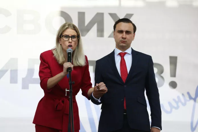 Любовь Соболь и Иван Жданов, митинг 20 июля 2019 года / Фото: Давид Френкель для «Медиазоны»