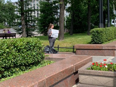 Пикет Марии Михалевой / Фото предоставил знакомый задержанной