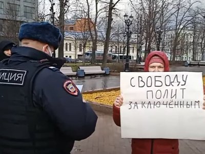 Пикет на Пушкинской площади 13 ноября / Скриншот из трансляции RUSNews